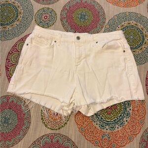 Sofia Jeans White Frayed Hem Denim Shorts